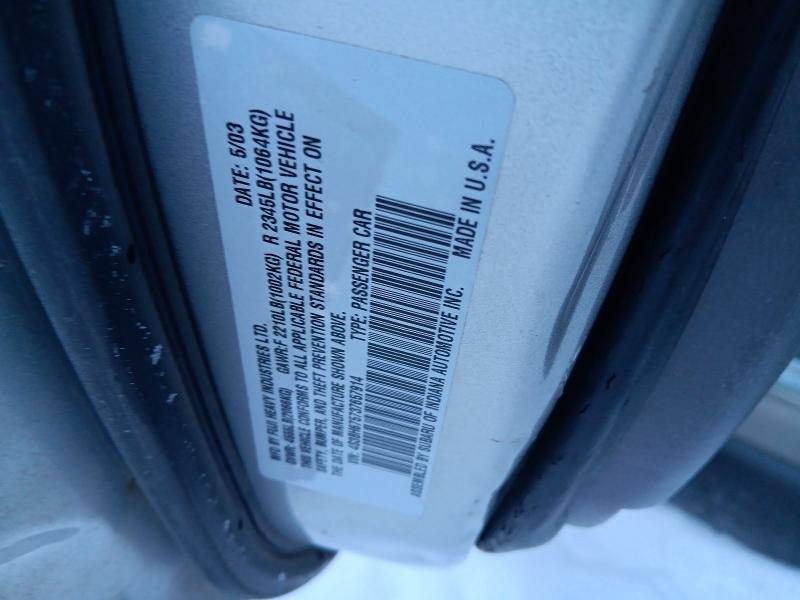 Aukcja sprzedaży 2003 Subaru Legacy, vin: 4S3BH675737657914, numer aukcji: 98093385