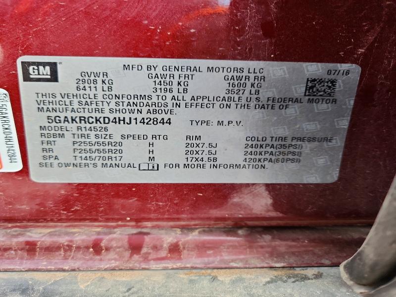 Aukcja sprzedaży 2017 Buick Enclave, vin: 5GAKRCKD4HJ142844, numer aukcji: 74780875