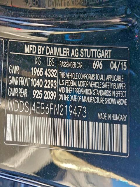 Продажа на аукционе авто 2015 Mercedes-benz Cla, vin: WDDSJ4EB6FN219473, номер лота: 73160325