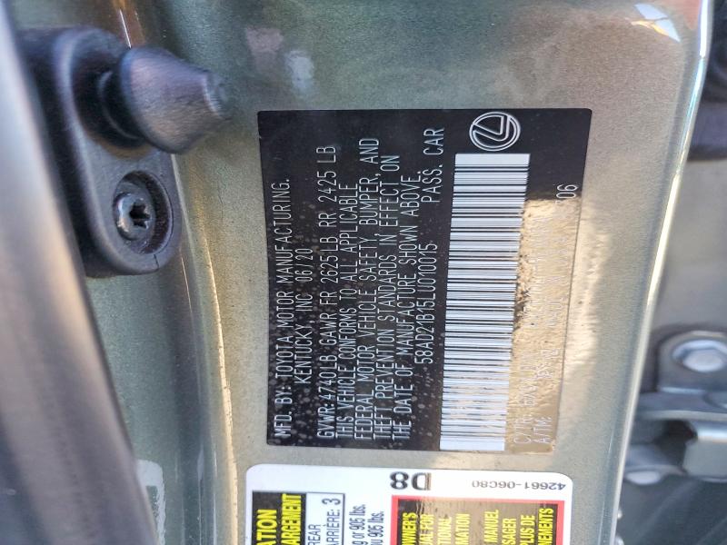 Продажа на аукционе авто 2020 Lexus Es 300h, vin: 58AD21B15LU010015, номер лота: 73228165