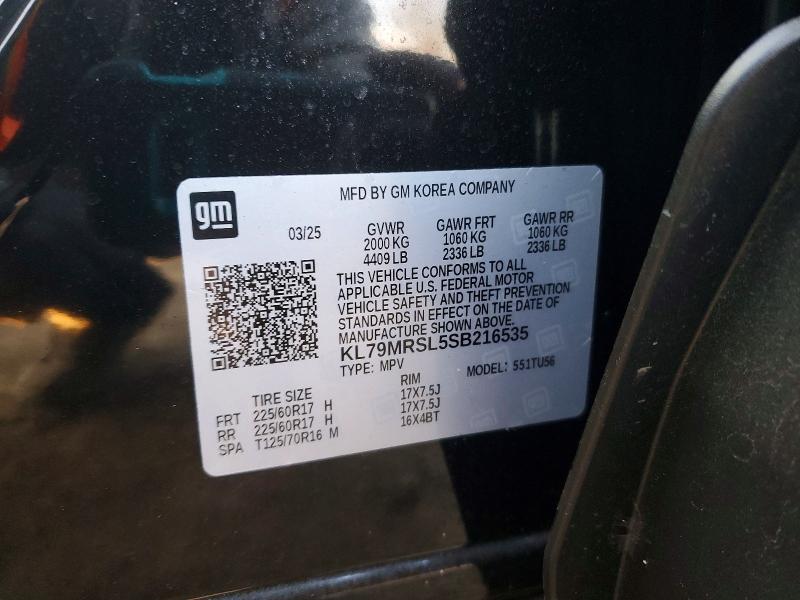 2025 Chevrolet Trailblaze მანქანა იყიდება აუქციონზე, vin: KL79MRSL5SB216535, აუქციონის ნომერი: 72258015