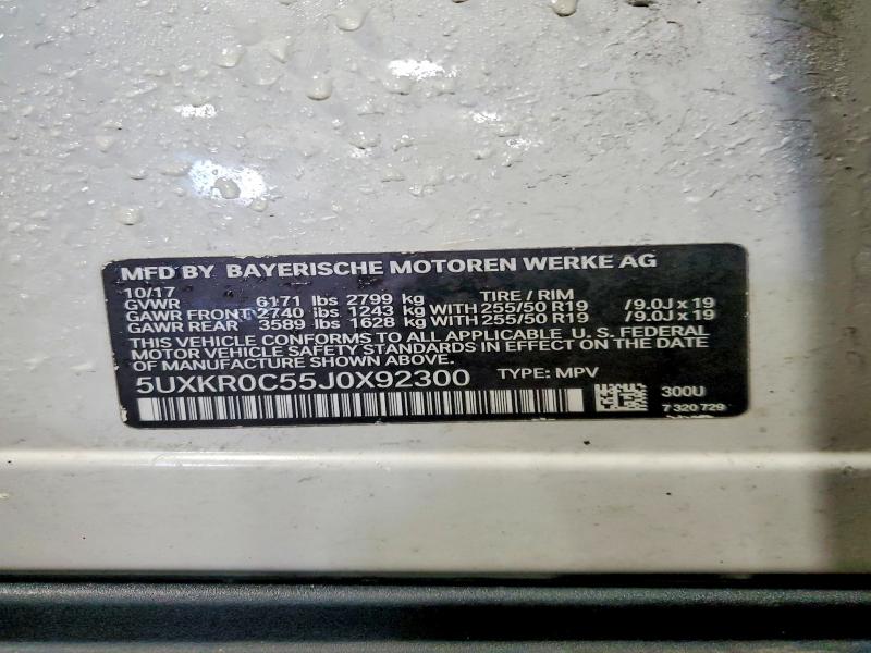 2018 Bmw X5 მანქანა იყიდება აუქციონზე, vin: 5UXKR0C55J0X92300, აუქციონის ნომერი: 75292435