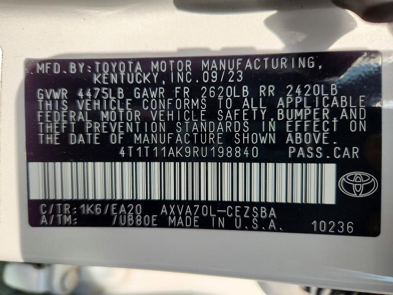 Продаж на аукціоні авто 2024 Toyota Camry, vin: 4T1T11AK9RU198840, номер лоту: 74431115