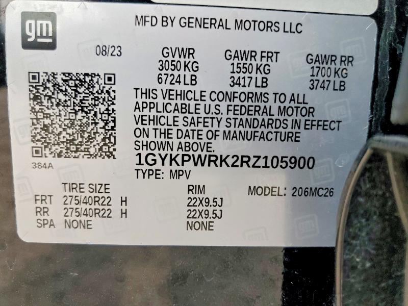 Продажа на аукционе авто 2024 Cadillac Lyriq Spor, vin: 1GYKPWRK2RZ105900, номер лота: 75806995
