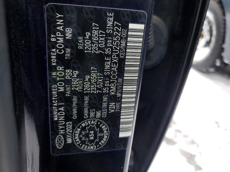2023 Hyundai Tucson Sel მანქანა იყიდება აუქციონზე, vin: KM8JCCAEXPU255227, აუქციონის ნომერი: 72529545