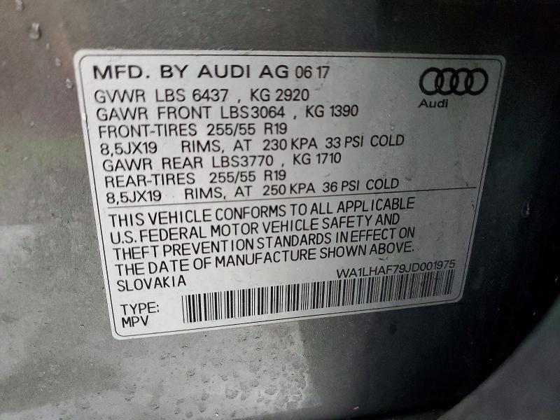 Aukcja sprzedaży 2018 Audi Q7, vin: WA1LHAF79JD001975, numer aukcji: 98647625