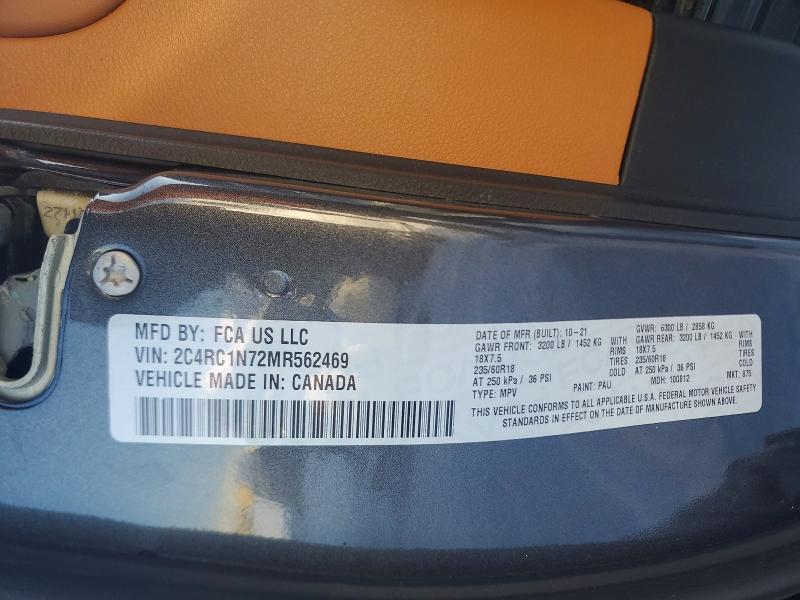 Auction sale of the 2021 Chrysler Pacifica H, vin: 2C4RC1N72MR562469, lot number: 73337035