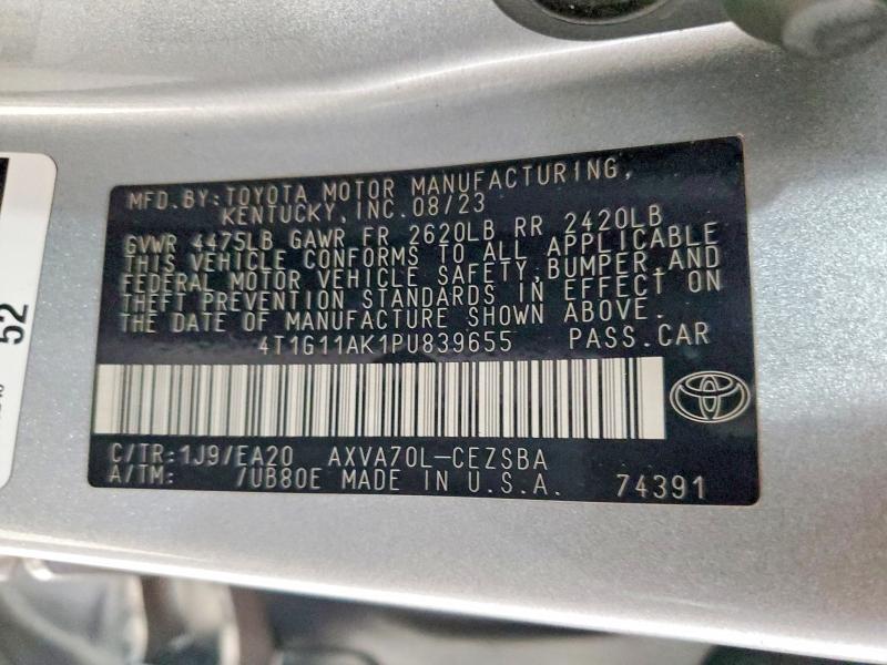 Продажа на аукционе авто 2023 Toyota Camry, vin: 4T1G11AK1PU839655, номер лота: 97732055