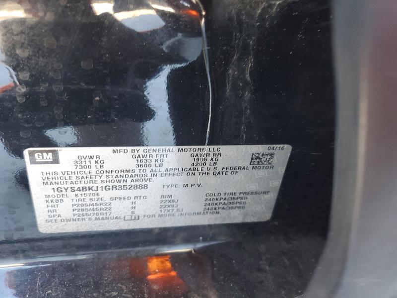 Продаж на аукціоні авто 2016 Cadillac Escalade, vin: 1GYS4BKJ1GR352888, номер лоту: 75082305