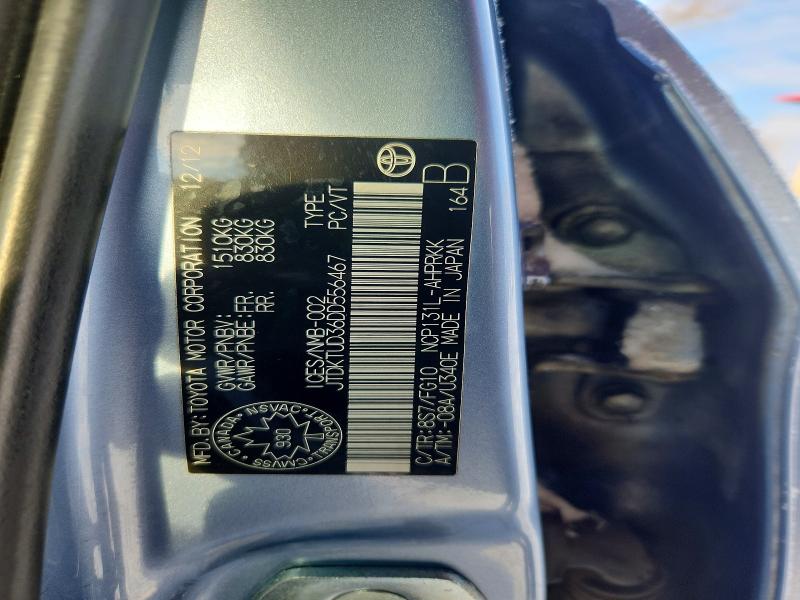 74416005 :رقم المزاد ، JTDKTUD36DD556467 vin ، 2013 Toyota Yaris مزاد بيع