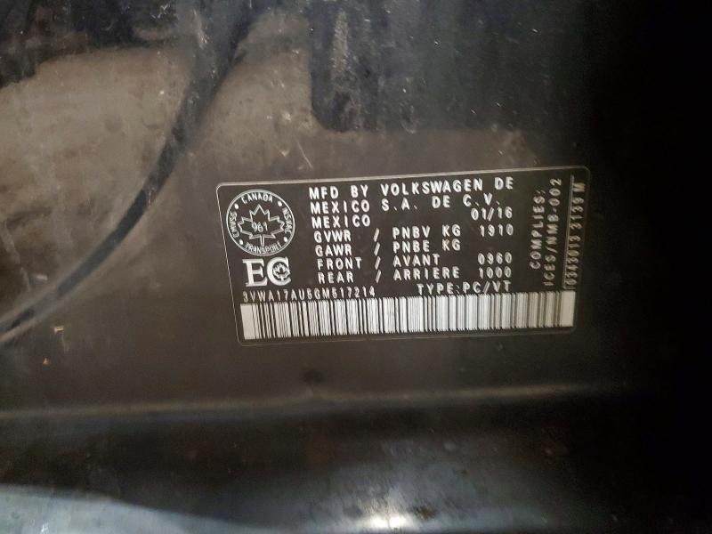 72208425 :رقم المزاد ، 3VWA17AU5GM517214 vin ، 2016 Volkswagen Golf Sport مزاد بيع