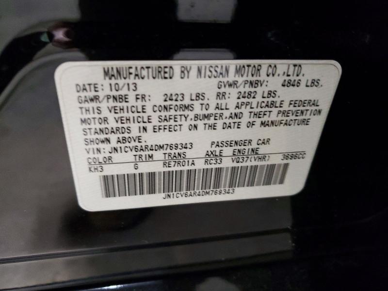 Aukcja sprzedaży 2013 Infiniti G37, vin: JN1CV6AR4DM769343, numer aukcji: 74471605