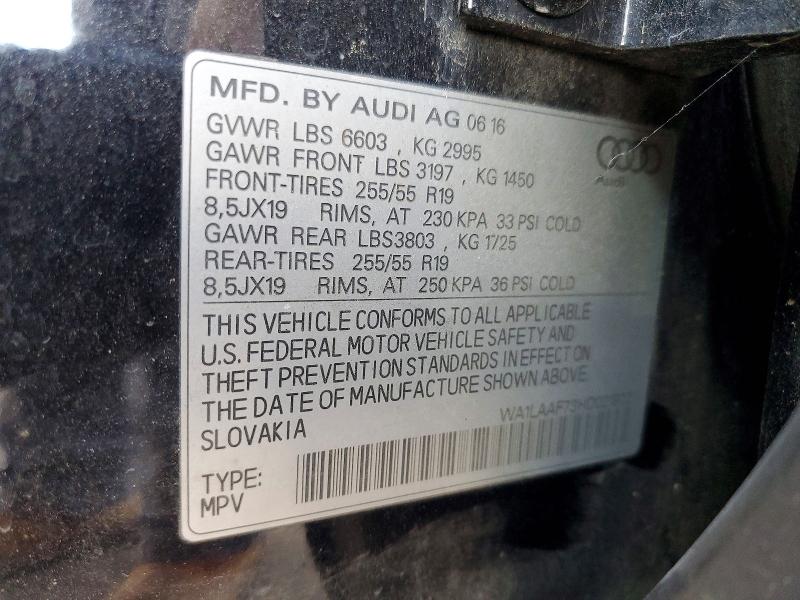 Продаж на аукціоні авто 2017 Audi Q7 Premium, vin: WA1LAAF73HD021802, номер лоту: 73062075