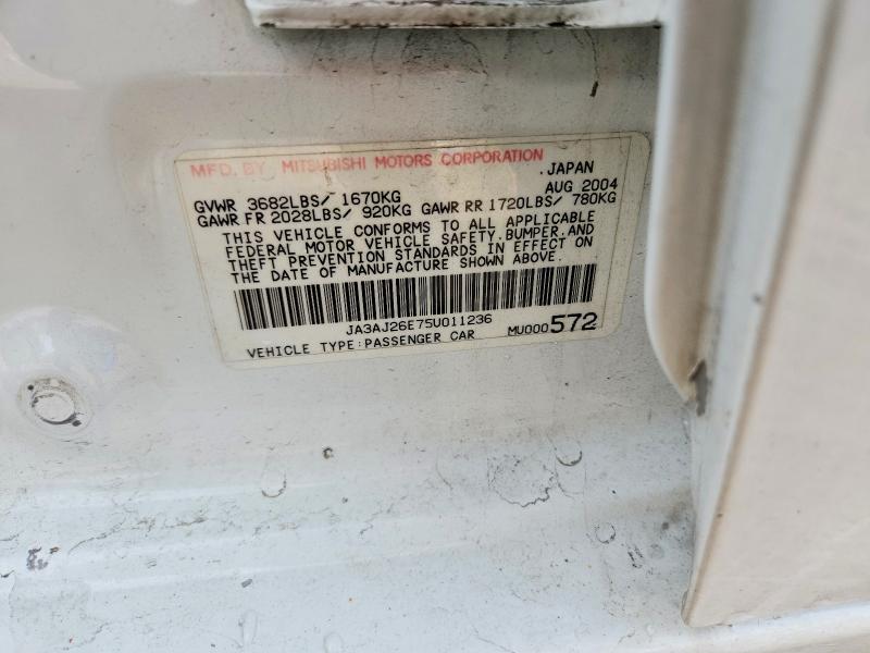 Продаж на аукціоні авто 2005 Mitsubishi Lancer, vin: JA3AJ26E75U011236, номер лоту: 72887475