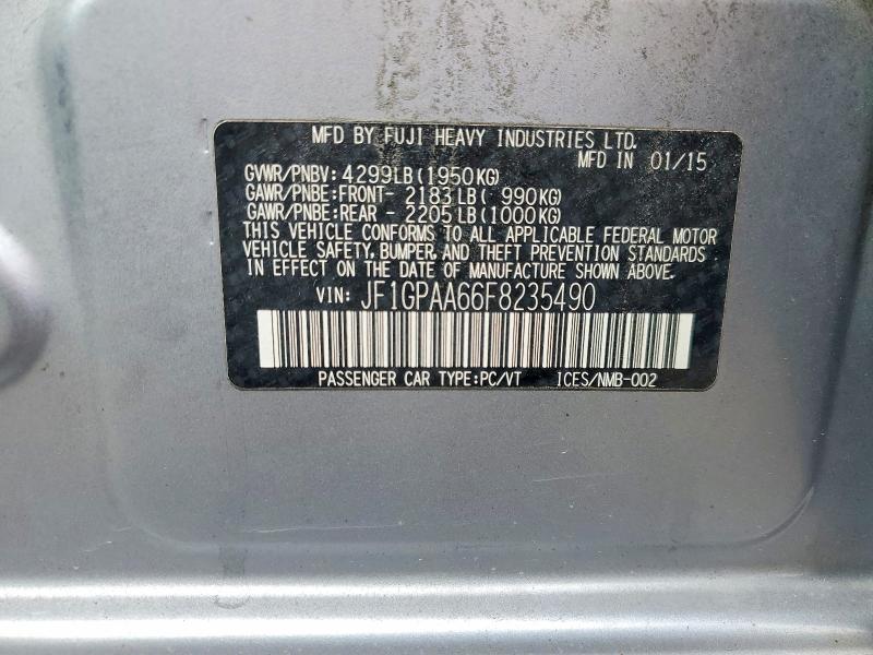 Aukcja sprzedaży 2015 Subaru Impreza, vin: JF1GPAA66F8235490, numer aukcji: 98718885