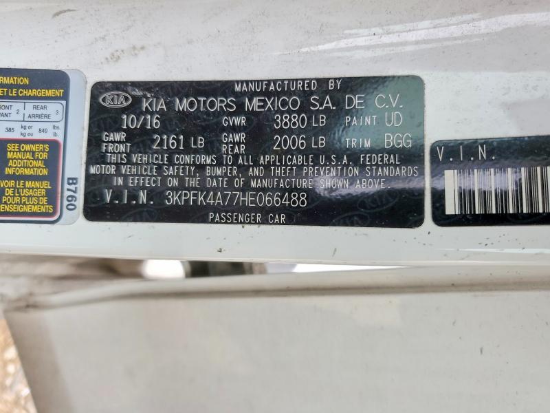 72255655 :رقم المزاد ، 3KPFK4A77HE066488 vin ، 2017 Kia Forte مزاد بيع