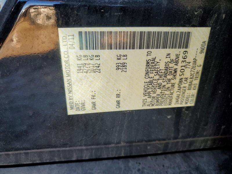 72430375 :رقم المزاد ، 1N4AL2AP0BN501369 vin ، 2011 Nissan Altima مزاد بيع