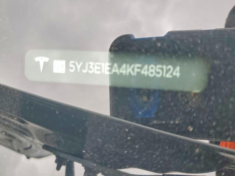 96611385 :رقم المزاد ، 5YJ3E1EA4KF485124 vin ، 2019 Tesla Model 3 مزاد بيع