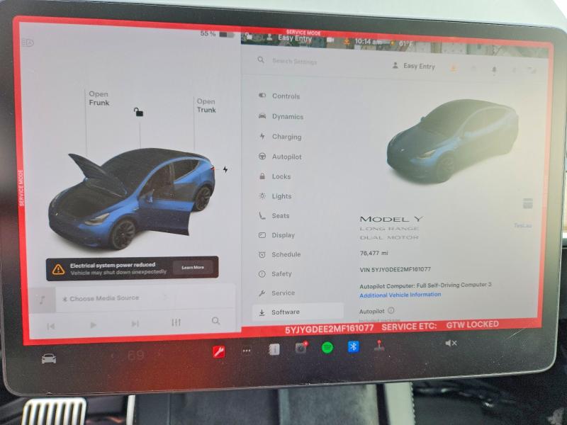 Aukcja sprzedaży 2021 Tesla Model Y, vin: 5YJYGDEE2MF161077, numer aukcji: 94929105