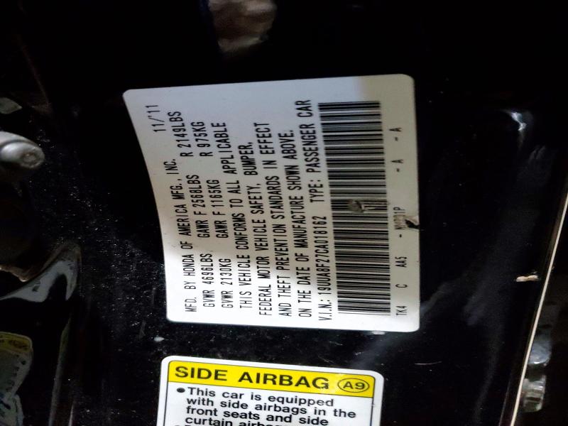 Aukcja sprzedaży 2012 Acura Tl, vin: 19UUA8F27CA018162, numer aukcji: 73803955