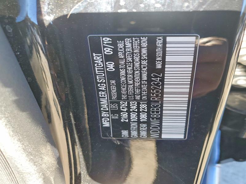 98589755 :رقم المزاد ، WDDWF8EB3LR552342 vin ، 2020 Mercedes-benz C مزاد بيع