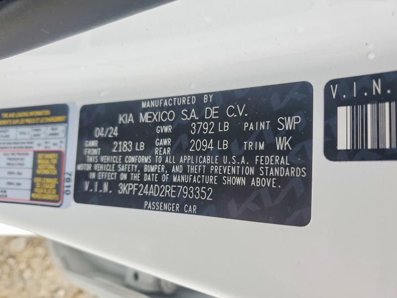 Продажа на аукционе авто 2024 Kia Forte, vin: 3KPF24AD2RE793352, номер лота: 73952335
