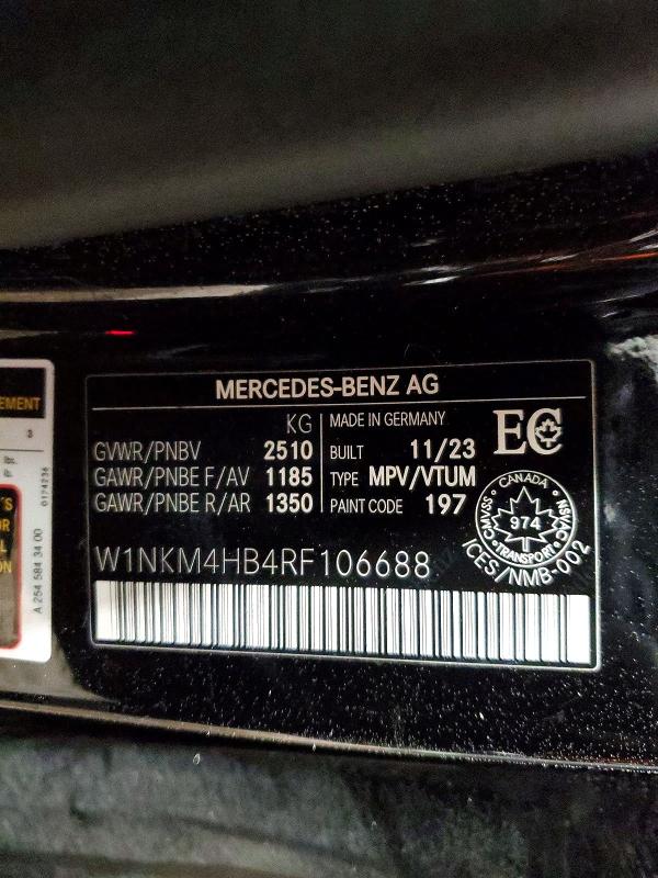96554065 :رقم المزاد ، W1NKM4HB4RF106688 vin ، 2024 Mercedes-benz Glc مزاد بيع