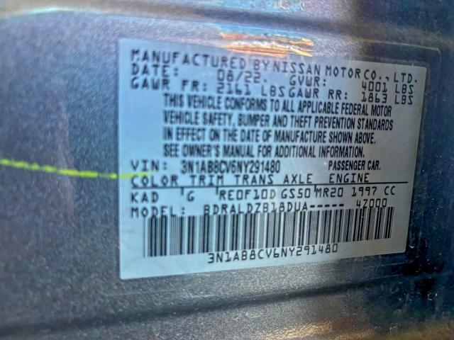 Продаж на аукціоні авто 2022 Nissan Sentra Sv, vin: 3N1AB8CV6NY291480, номер лоту: 73748535