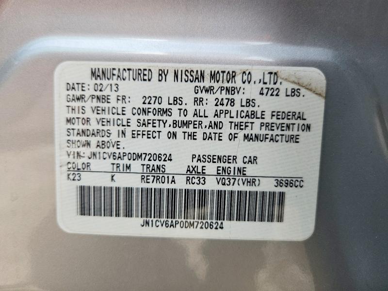 Aukcja sprzedaży 2013 Infiniti G37, vin: JN1CV6AP0DM720624, numer aukcji: 72614075
