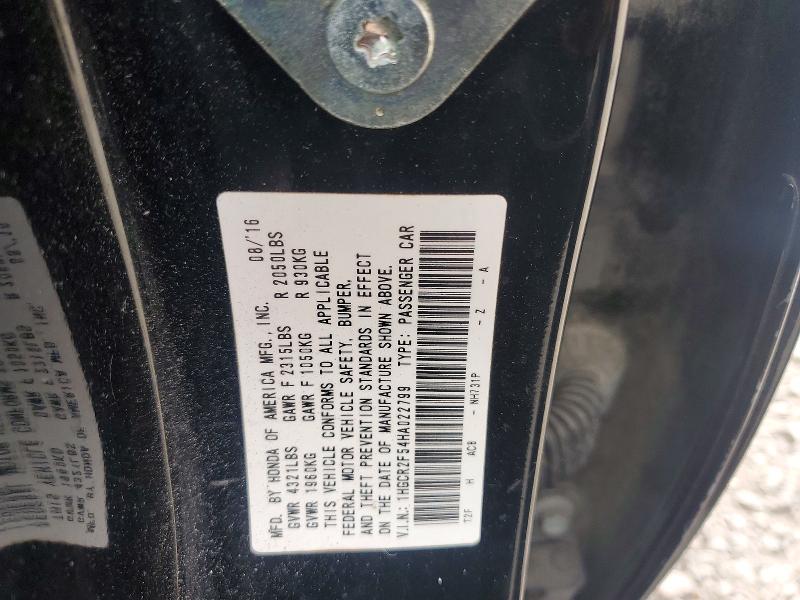 Auction sale of the 2017 Honda Accord, vin: 1HGCR2F54HA022799, lot number: 99017315