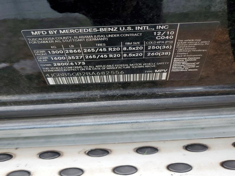 Продажа на аукционе авто 2011 Mercedes-benz Ml, vin: 4JGBB5GB2BA682556, номер лота: 74087115