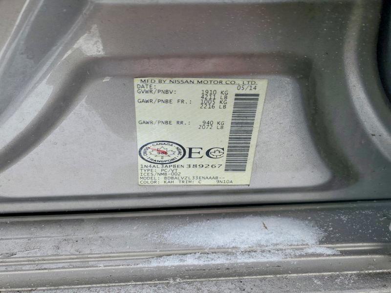 74601615 :رقم المزاد ، 1N4AL3AP8EN389267 vin ، 2014 Nissan Altima مزاد بيع