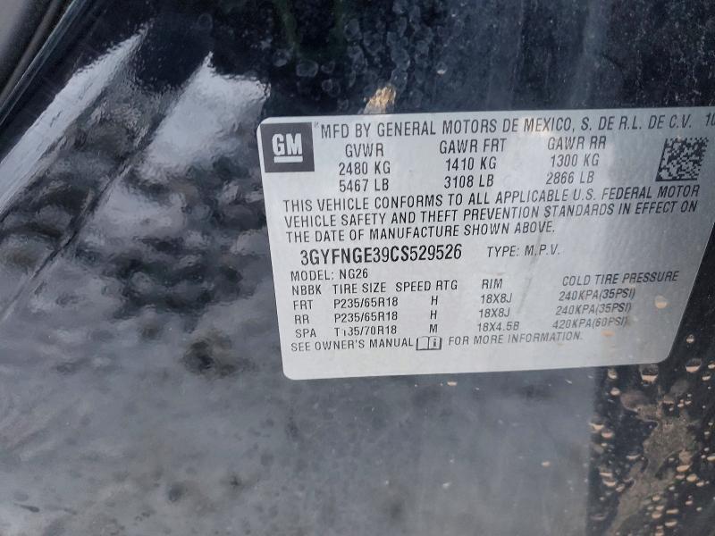 99281045 :رقم المزاد ، 3GYFNGE39CS529526 vin ، 2012 Cadillac Srx مزاد بيع