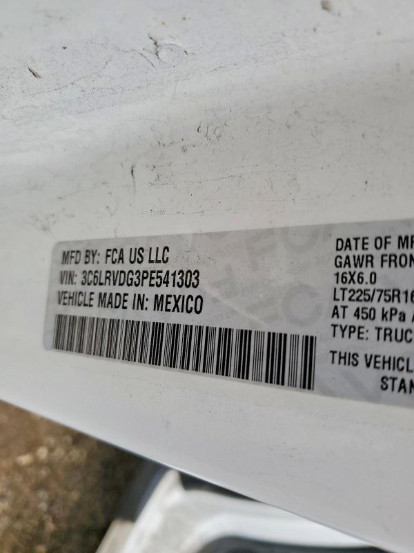 74243585 :رقم المزاد ، 3C6LRVDG3PE541303 vin ، 2023 Ram Promaster 2500 مزاد بيع