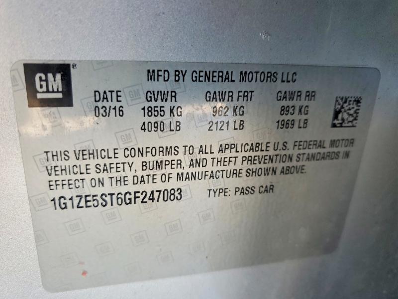 Продаж на аукціоні авто 2016 Chevrolet Malibu, vin: 1G1ZE5ST6GF247083, номер лоту: 75032365