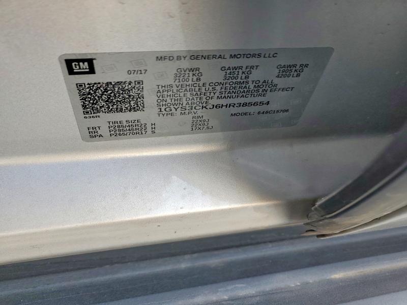 73516265 :رقم المزاد ، 1GYS3CKJ6HR385654 vin ، 2017 Cadillac Escalade مزاد بيع