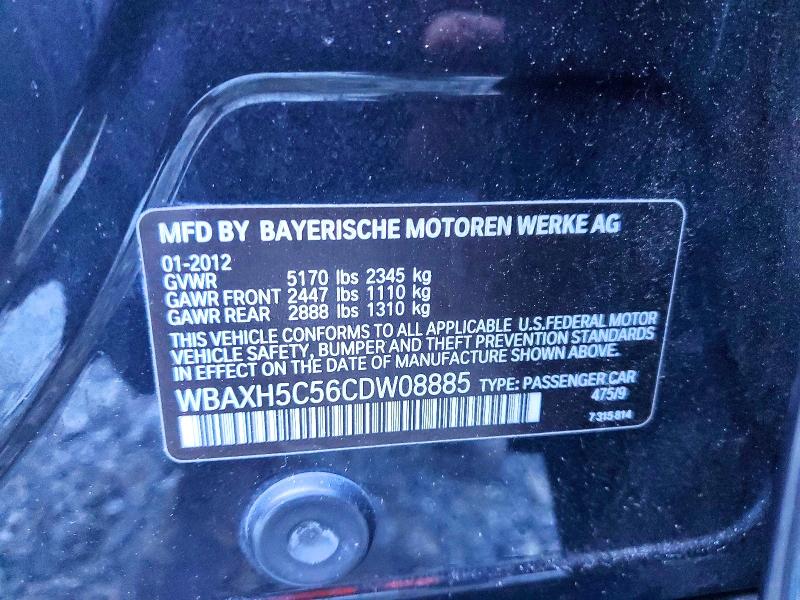 73830995 :رقم المزاد ، WBAXH5C56CDW08885 vin ، 2012 Bmw 528 مزاد بيع