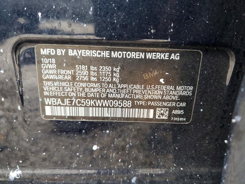 Продажа на аукционе авто 2019 Bmw 540, vin: WBAJE7C59KWW09588, номер лота: 98631925