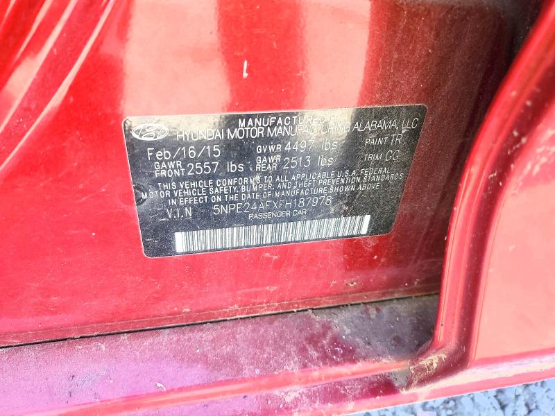 74089515 :رقم المزاد ، 5NPE24AFXFH187978 vin ، 2015 Hyundai Sonata مزاد بيع