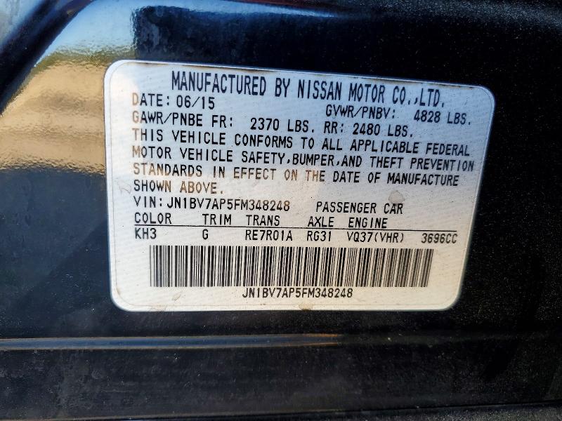 Aukcja sprzedaży 2015 Infiniti Q50, vin: JN1BV7AP5FM348248, numer aukcji: 73612775