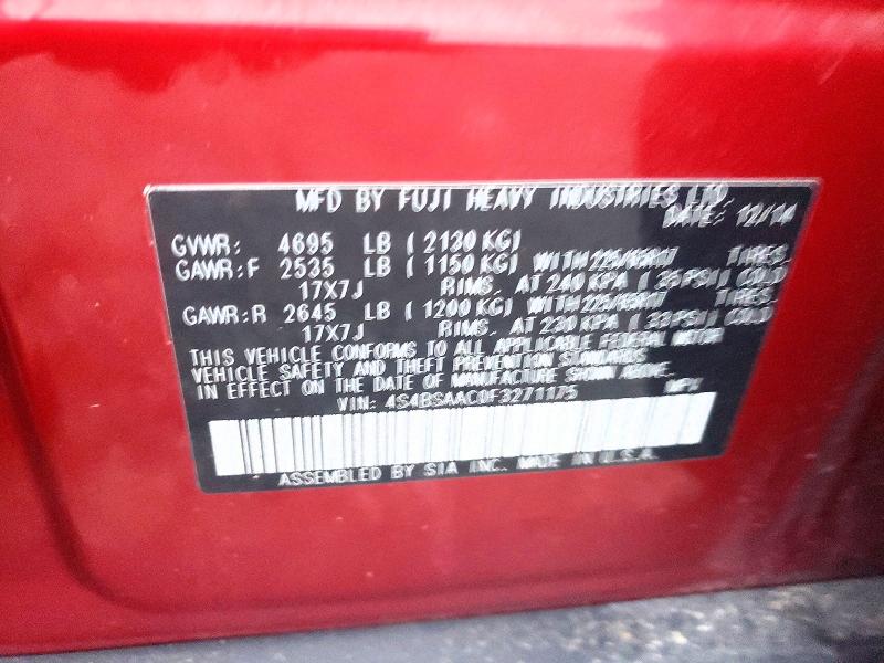Aukcja sprzedaży 2015 Subaru Outback, vin: 4S4BSAAC0F3271175, numer aukcji: 98858585