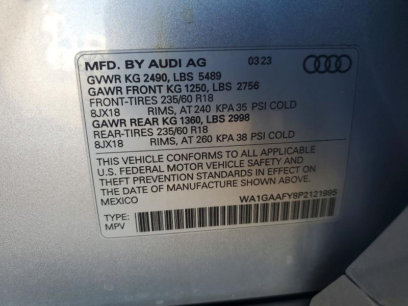 Aukcja sprzedaży 2023 Audi Q5, vin: WA1GAAFY8P2121995, numer aukcji: 73163905