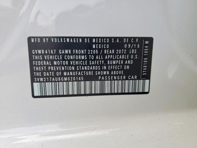 74462515 :رقم المزاد ، 3VW217AU8GM020145 vin ، 2016 Volkswagen Golf مزاد بيع