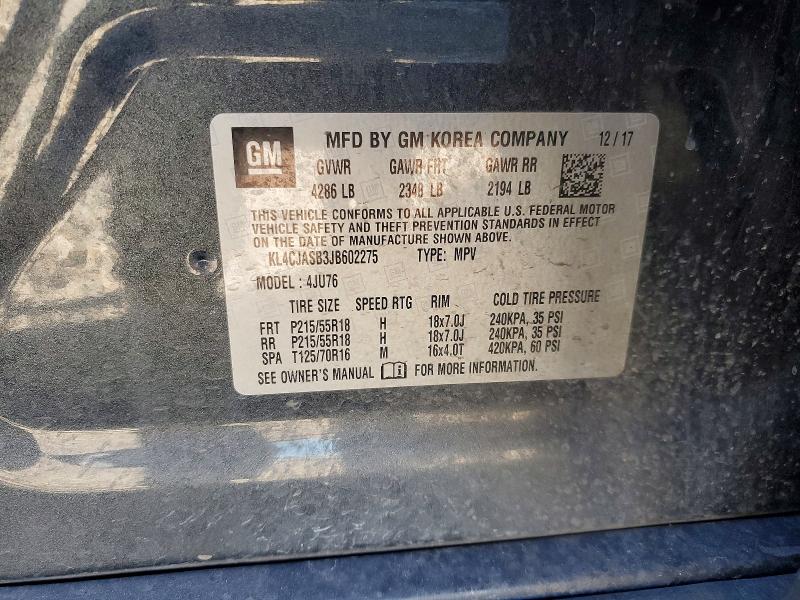 Продажа на аукционе авто 2018 Buick Encore, vin: KL4CJASB3JB602275, номер лота: 98335235