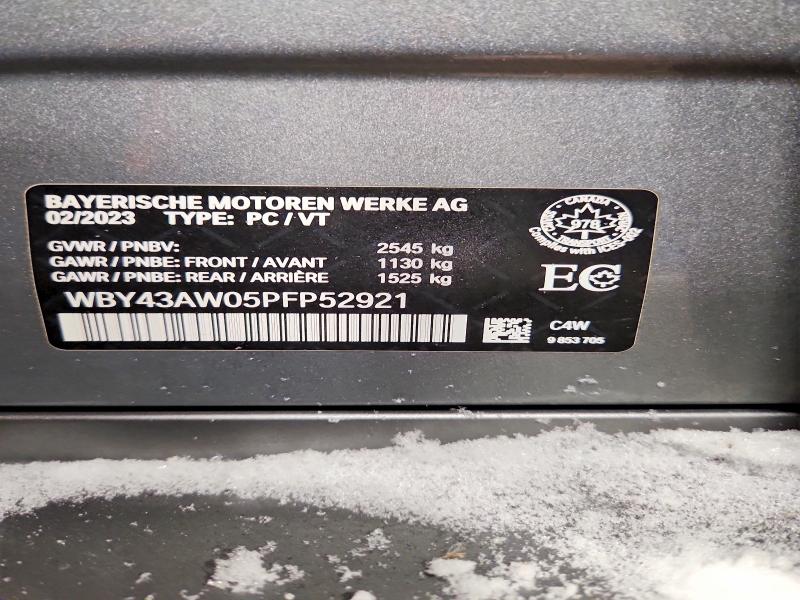 2023 Bmw I4 მანქანა იყიდება აუქციონზე, vin: WBY43AW05PFP52921, აუქციონის ნომერი: 74052285