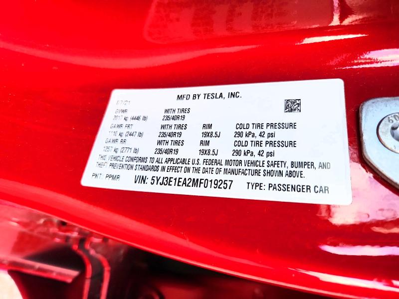 Продажа на аукционе авто 2021 Tesla Model 3, vin: 5YJ3E1EA2MF019257, номер лота: 73301625