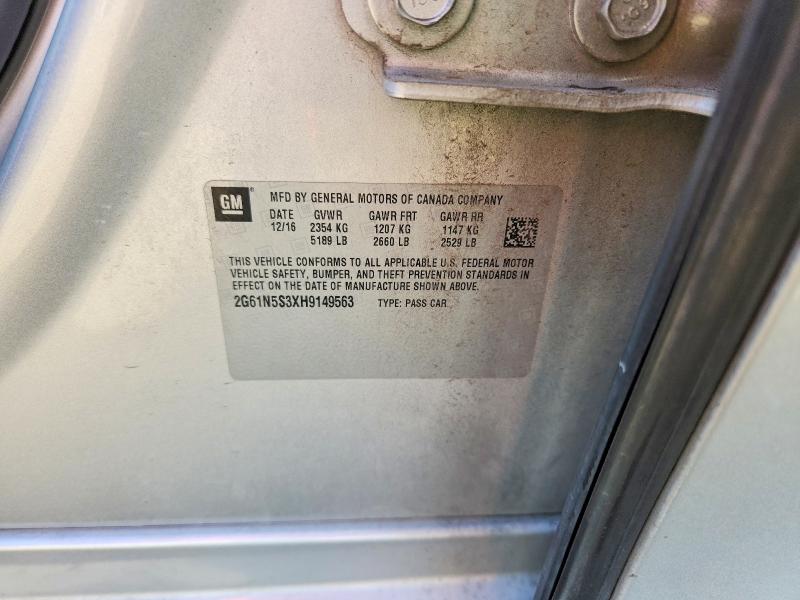 2017 Cadillac Xts მანქანა იყიდება აუქციონზე, vin: 2G61N5S3XH9149563, აუქციონის ნომერი: 72662165