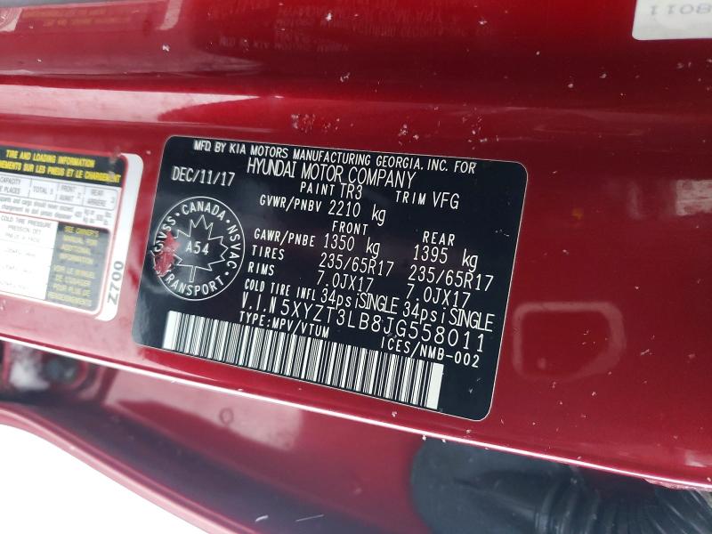 73259435 :رقم المزاد ، 5XYZT3LB8JG558011 vin ، 2018 Hyundai Santa Fe Sport مزاد بيع