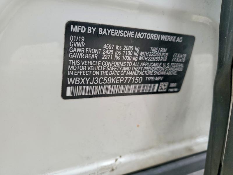 2019 Bmw X2 მანქანა იყიდება აუქციონზე, vin: WBXYJ3C59KEP77150, აუქციონის ნომერი: 98899785