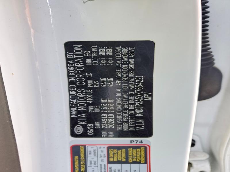 73313125 :رقم المزاد ، KNDJP3A5XK7654221 vin ، 2019 Kia Soul مزاد بيع
